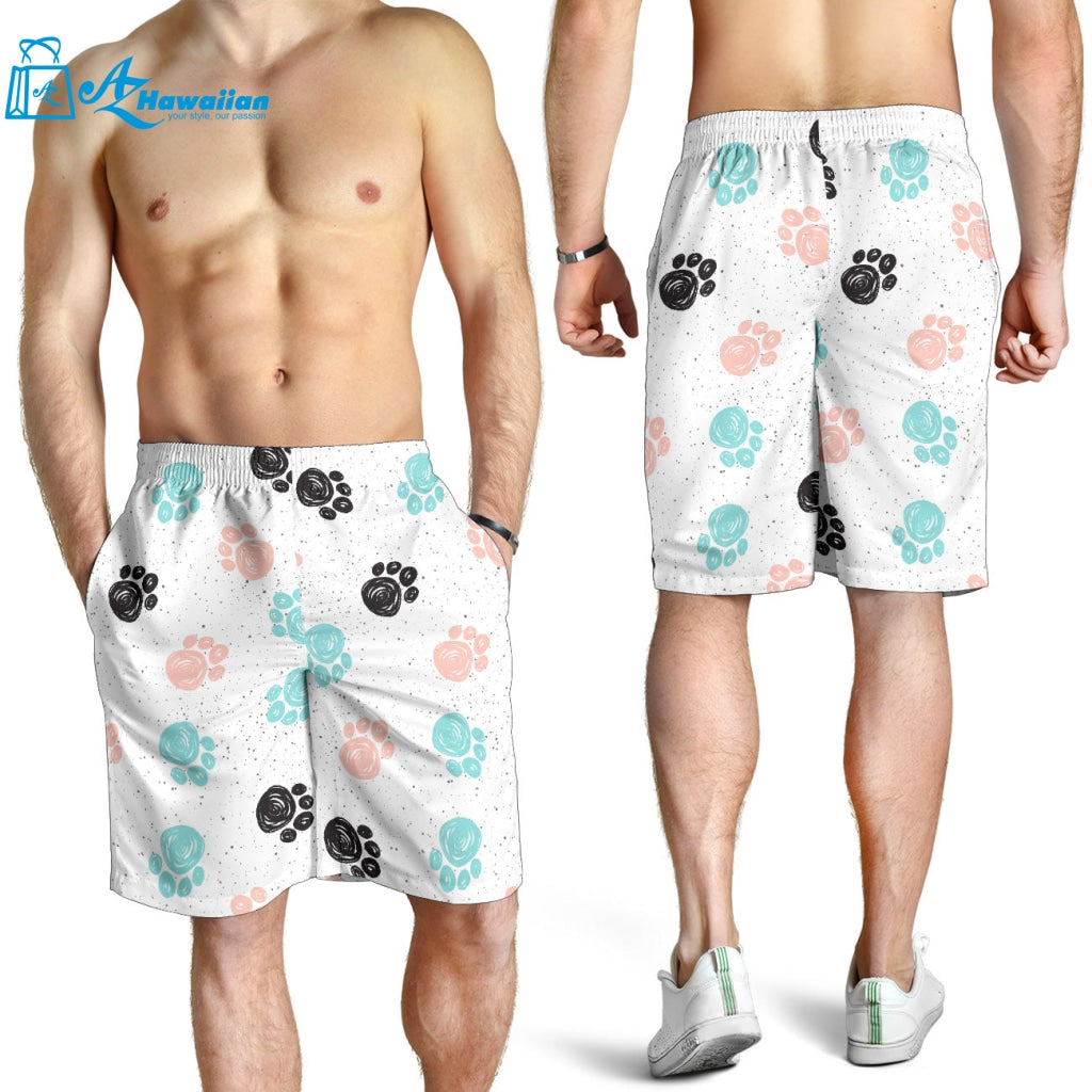 Dog Paws Pattern Print Design 04 Men Shorts