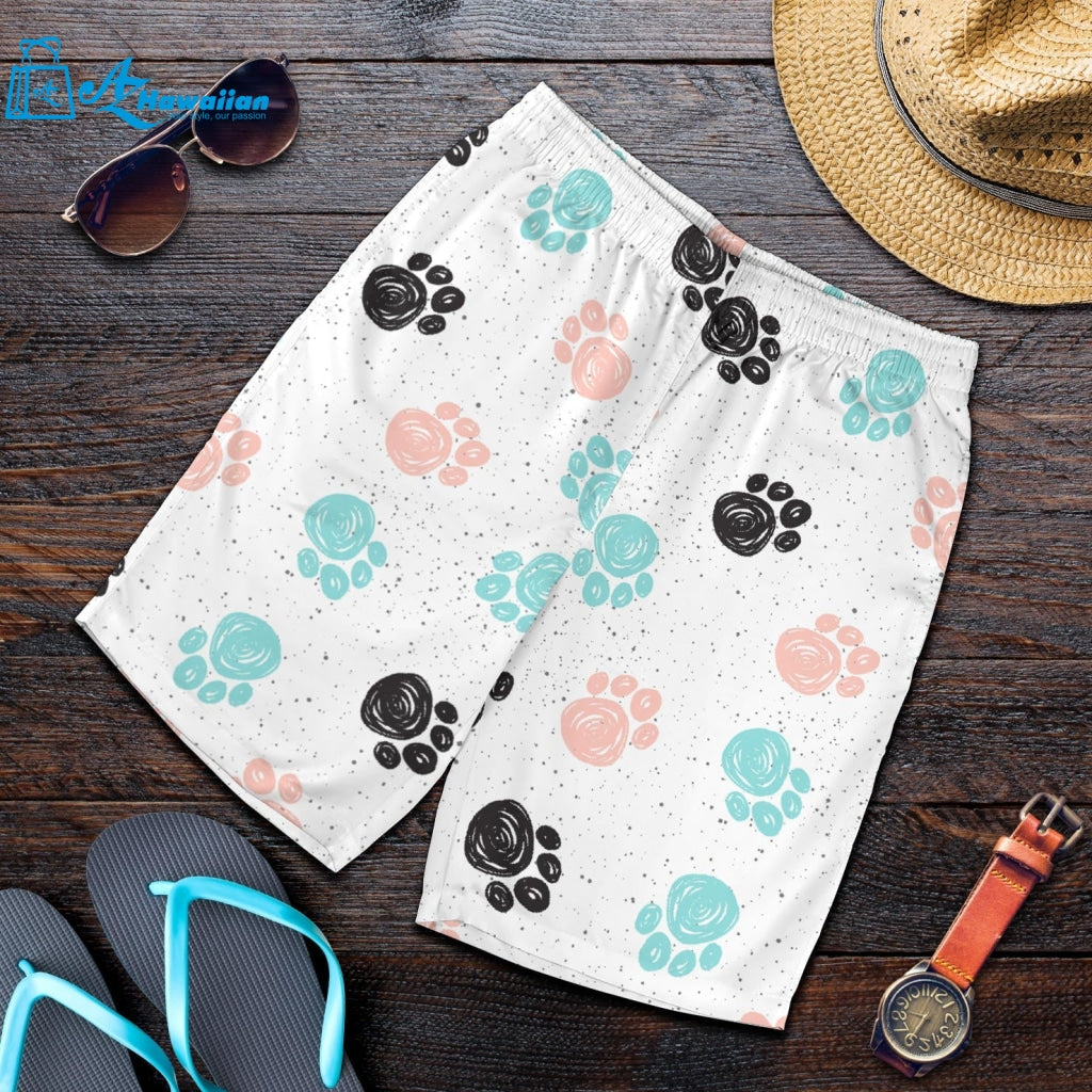 Dog Paws Pattern Print Design 04 Men Shorts