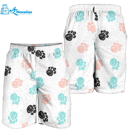 Dog Paws Pattern Print Design 04 Men Shorts