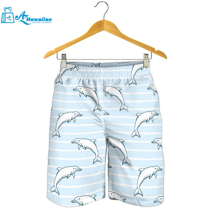 Dolphin Blue Striped Background Men Shorts