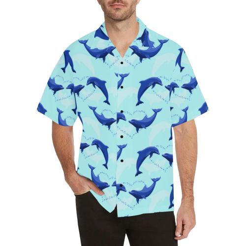 Dolphin Heart Pattern Hawaiian Shirt