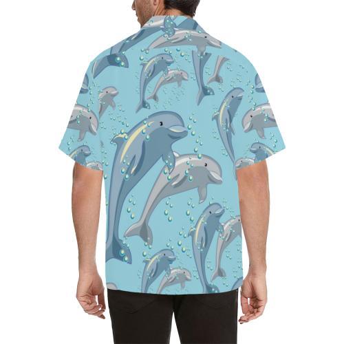 Dolphin Print Pattern Hawaiian Shirt