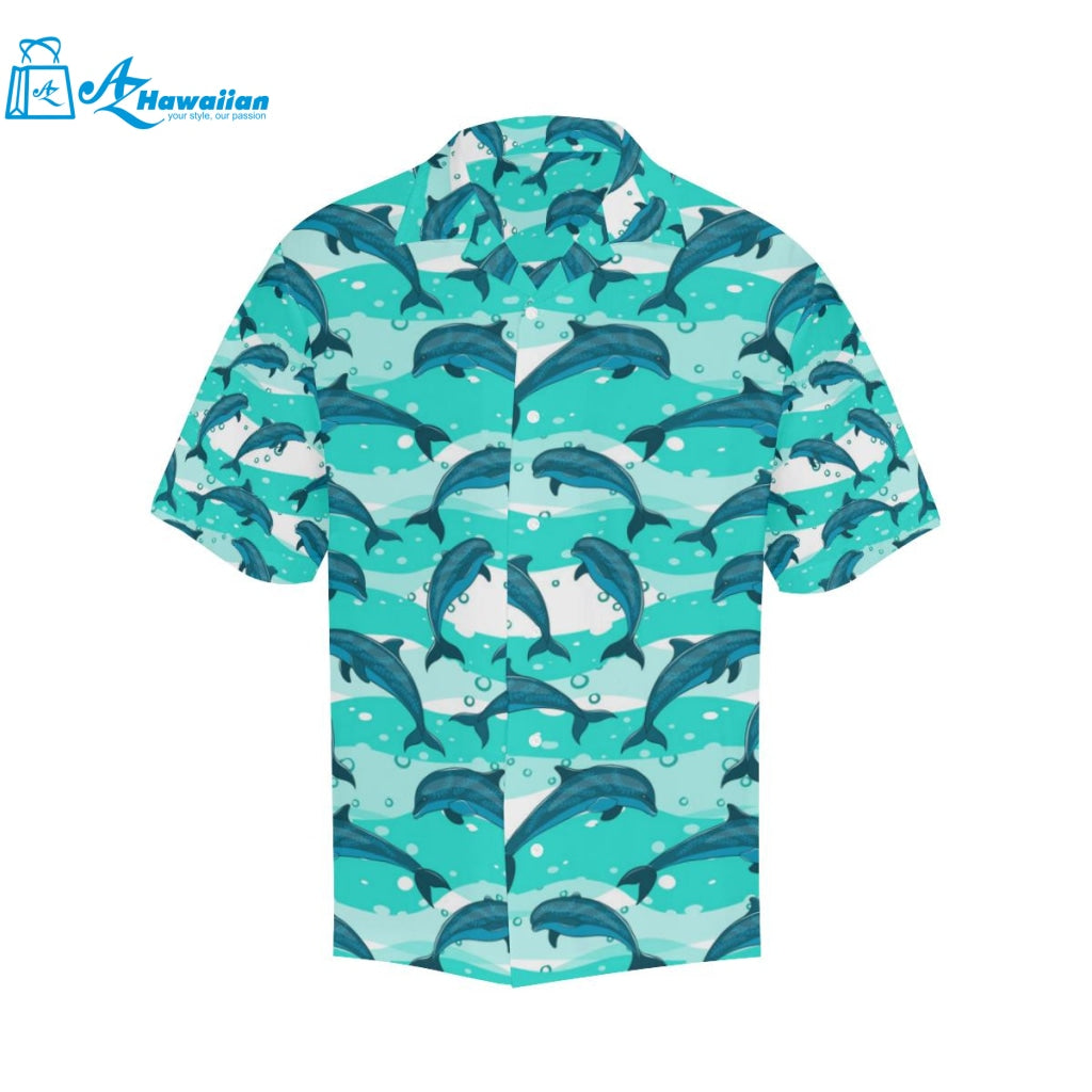 Dolphin Sea Pattern Mens All Over Print Hawaiian Shirt