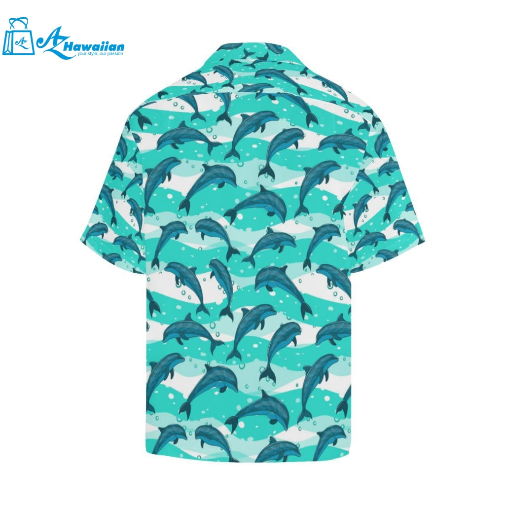 Dolphin Sea Pattern Mens All Over Print Hawaiian Shirt