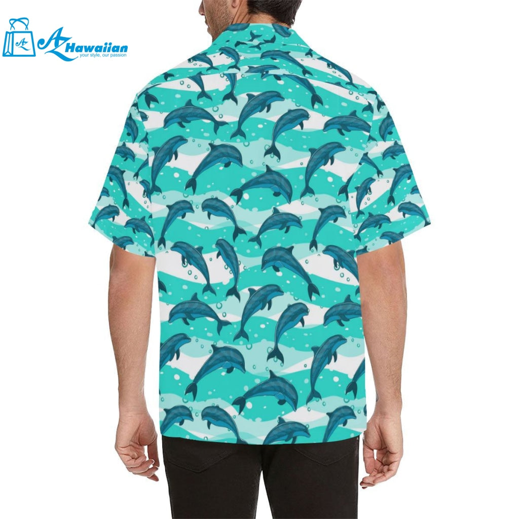 Dolphin Sea Pattern Mens All Over Print Hawaiian Shirt