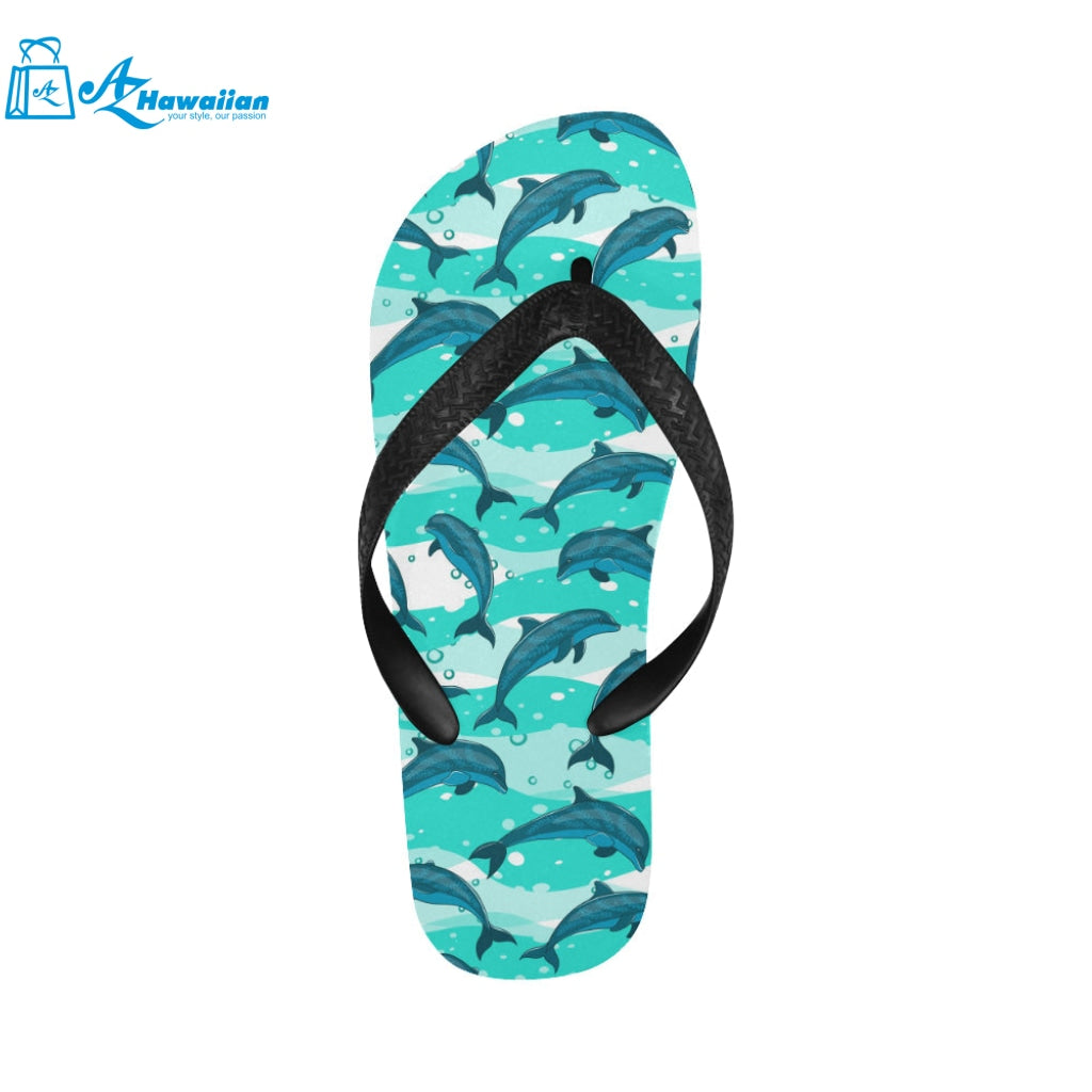 Dolphin sea pattern Unisex Flip Flops