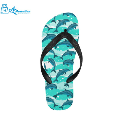 Dolphin sea pattern Unisex Flip Flops