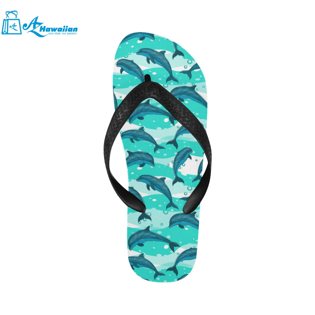 Dolphin sea pattern Unisex Flip Flops