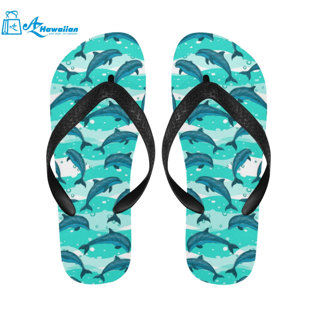 Dolphin sea pattern Unisex Flip Flops