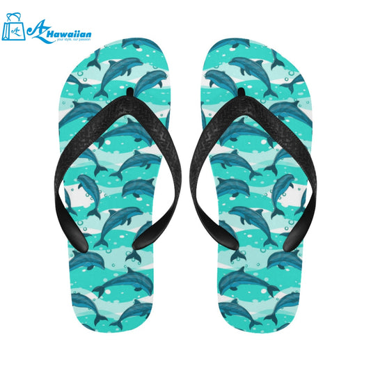 Dolphin sea pattern Unisex Flip Flops