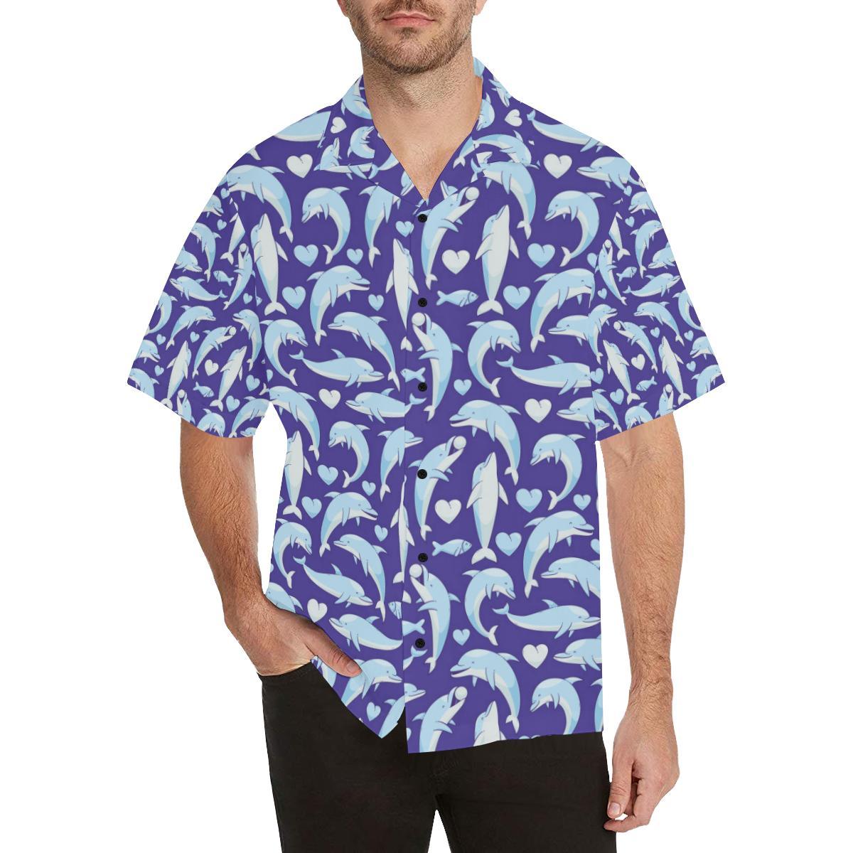 Dolphin Smile Print Pattern Hawaiian Shirt