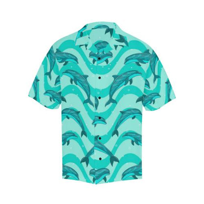 Dolphin Wave Print Hawaiian Shirt