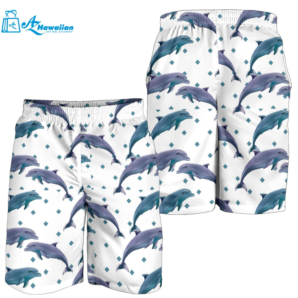 Dolphins Pattern Dotted Background Men Shorts