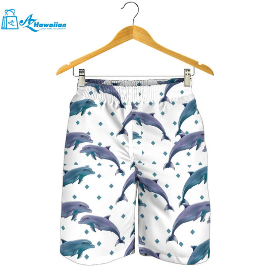 Dolphins Pattern Dotted Background Men Shorts