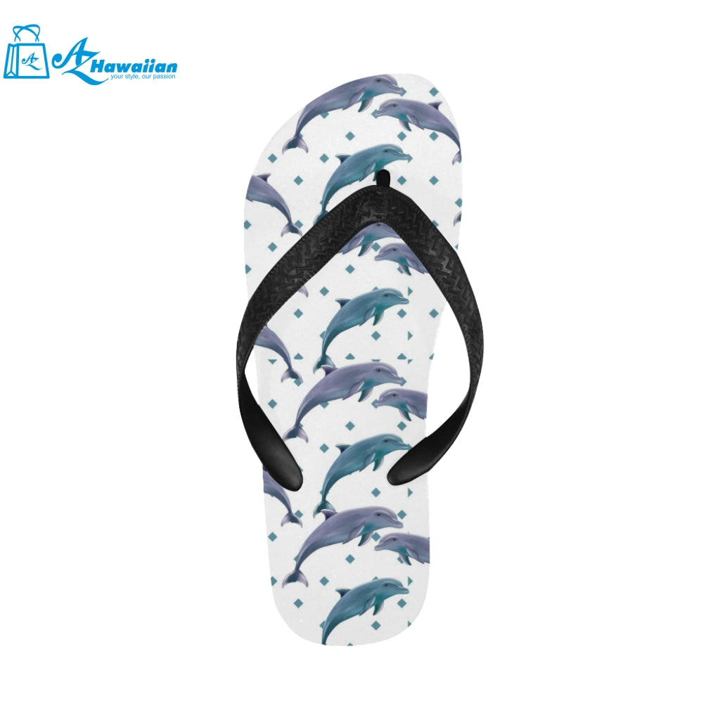 Dolphins pattern dotted background Unisex Flip Flops