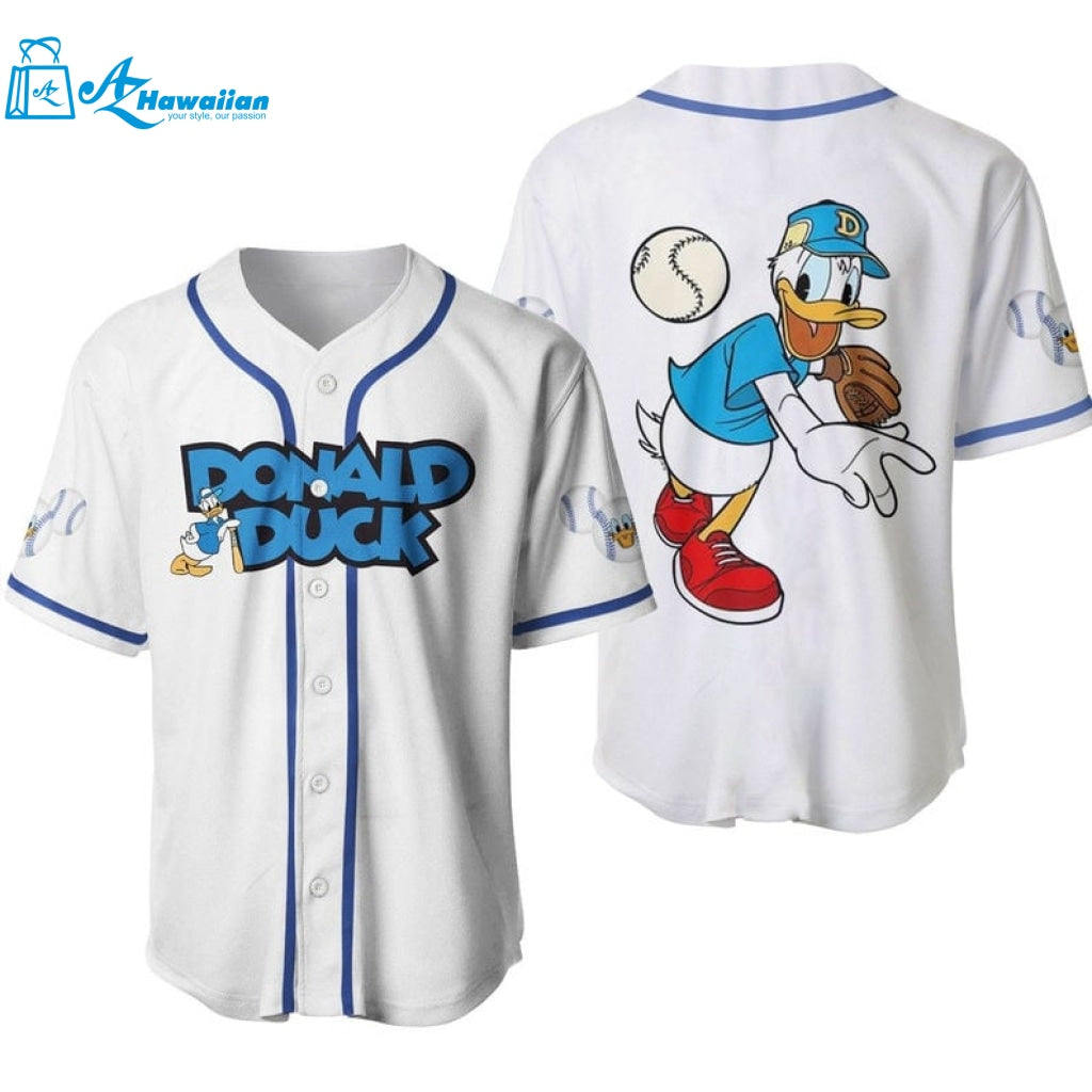 Donald Duck Disney Cartoon Graphics All Over Print Unisex Baseball Jersey 