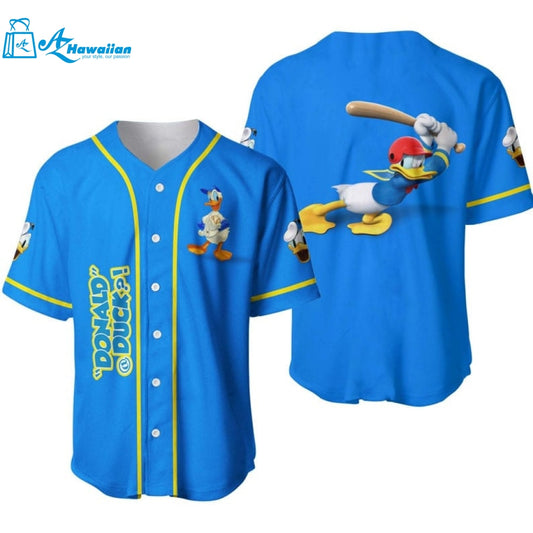 Donald Duck The Batter All Over Print Baseball Jersey 