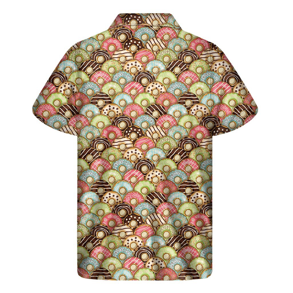 Donuts Pattern Print Mens Short Sleeve Shirt Hawaiian
