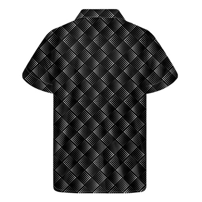 Dot Geometric Square Pattern Print Mens Short Sleeve Shirt Hawaiian