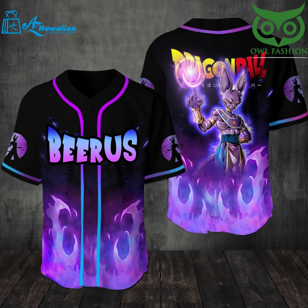 Dragon Ball Beerus 3D Baseball Jersey Shirt