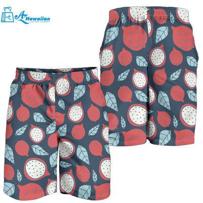 Dragon Fruits Dark Blue Background Men Shorts