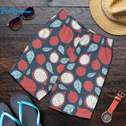 Dragon Fruits Dark Blue Background Men Shorts