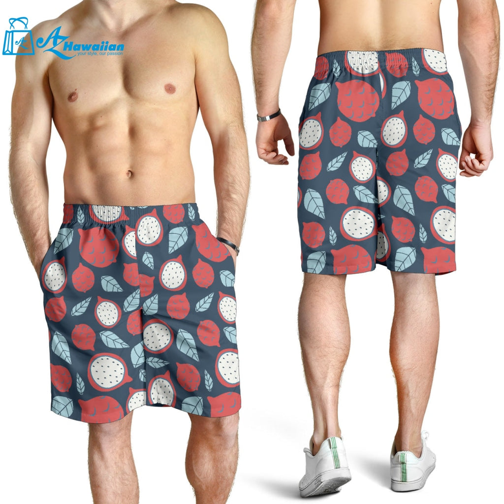 Dragon Fruits Dark Blue Background Men Shorts