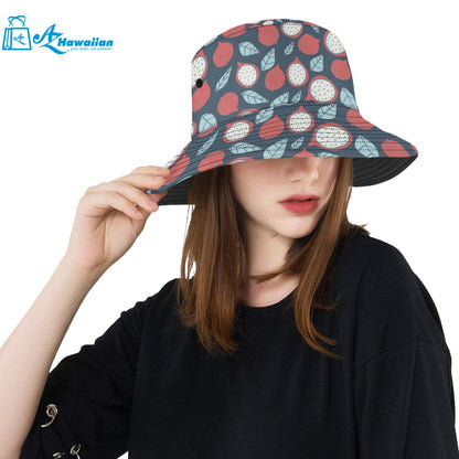 dragon fruits dark blue background Unisex Bucket Hat