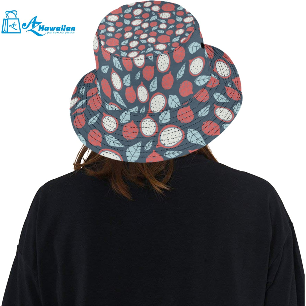 dragon fruits dark blue background Unisex Bucket Hat