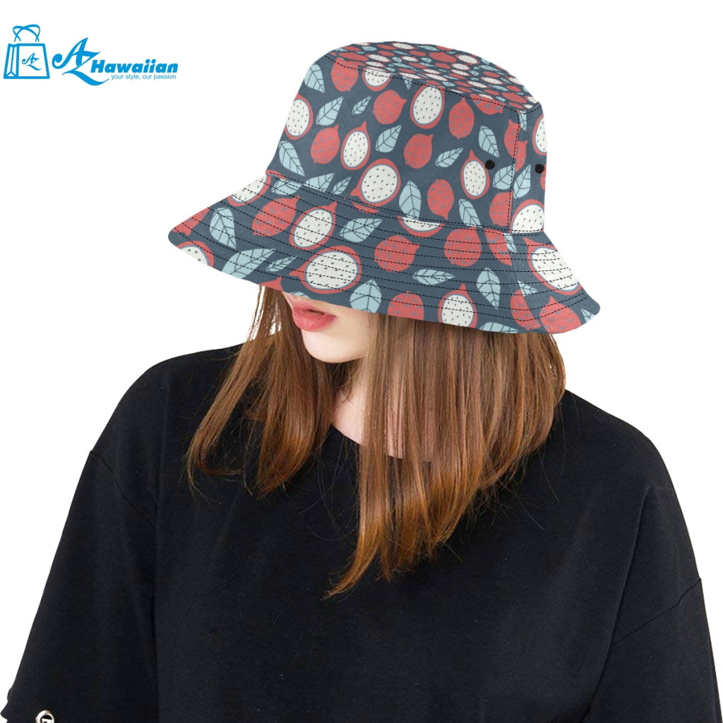 dragon fruits dark blue background Unisex Bucket Hat