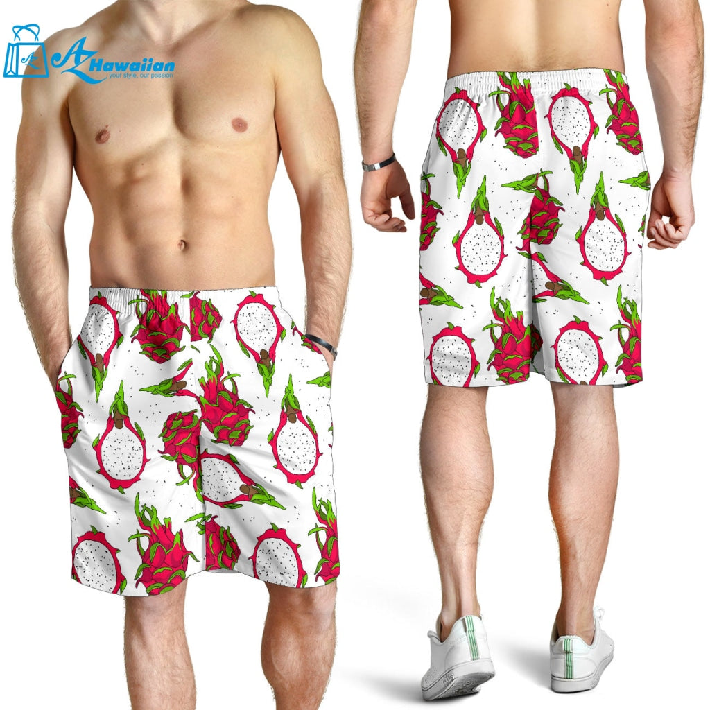 Dragon Fruits White Background Men Shorts