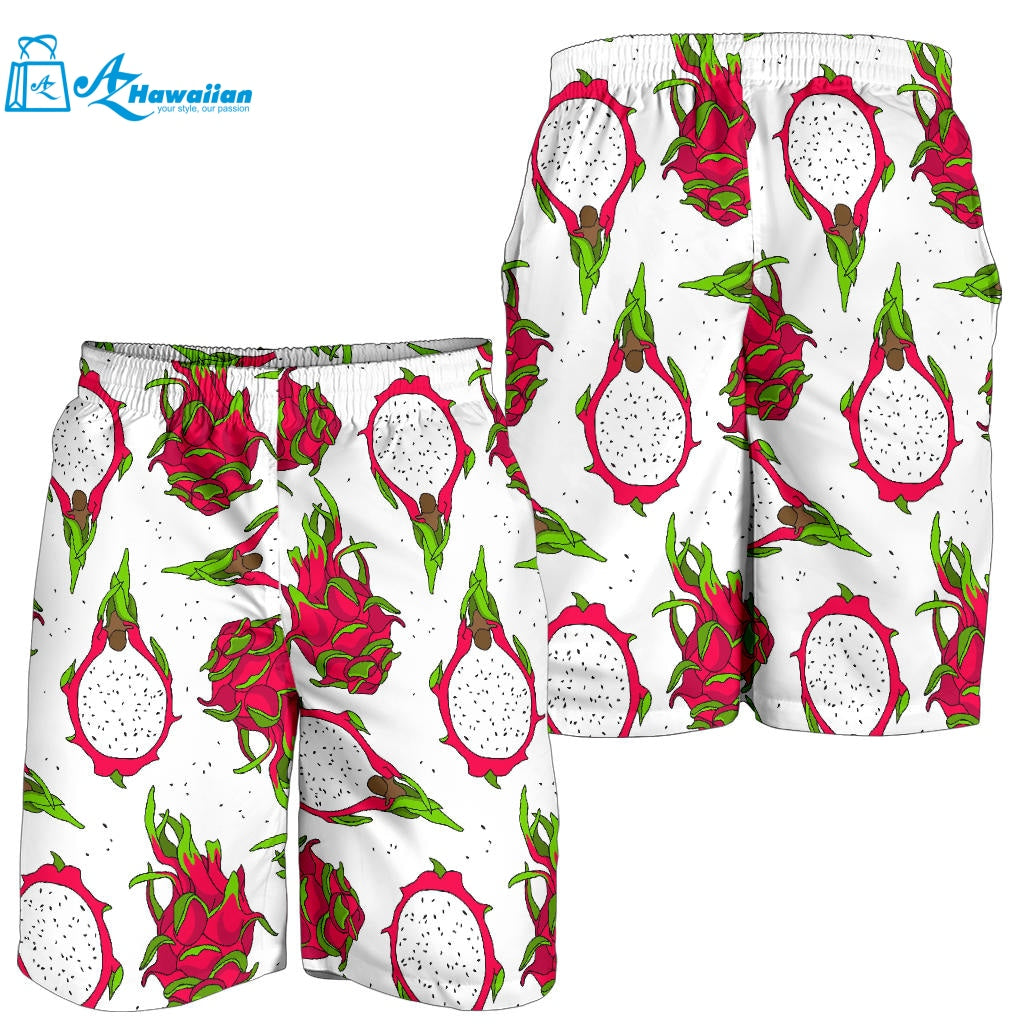 Dragon Fruits White Background Men Shorts