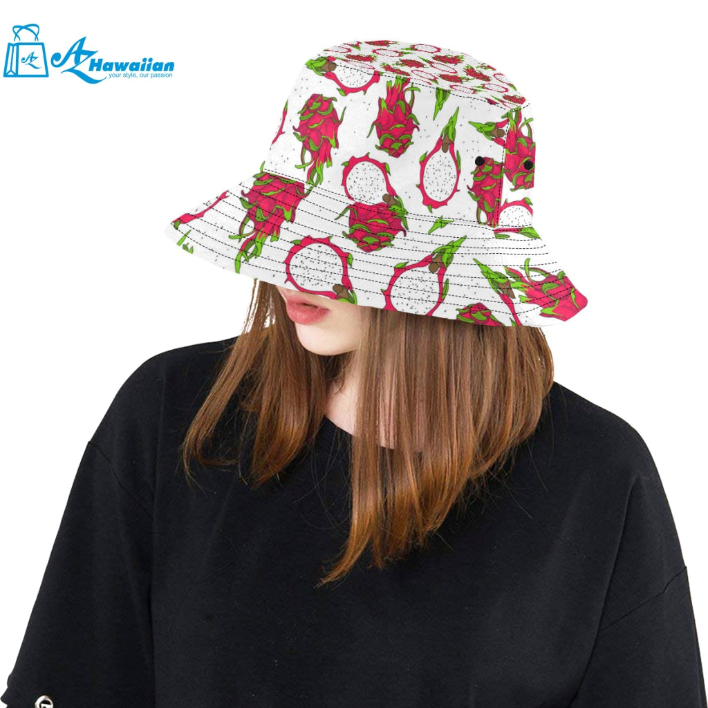 dragon fruits white background Unisex Bucket Hat