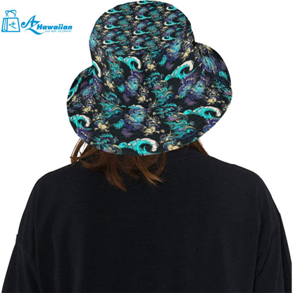 Dragon sea wave pattern Unisex Bucket Hat