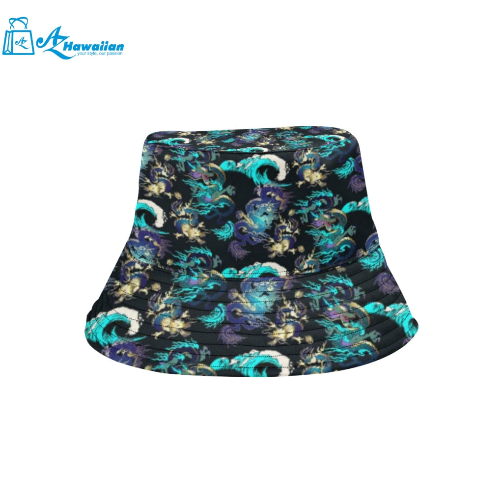 Dragon sea wave pattern Unisex Bucket Hat