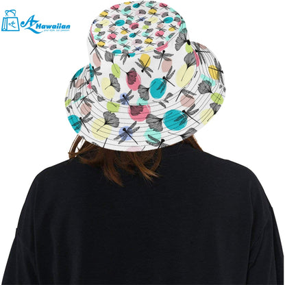 Dragonflies ginkgo leaves pattern Unisex Bucket Hat