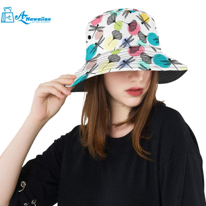 Dragonflies ginkgo leaves pattern Unisex Bucket Hat