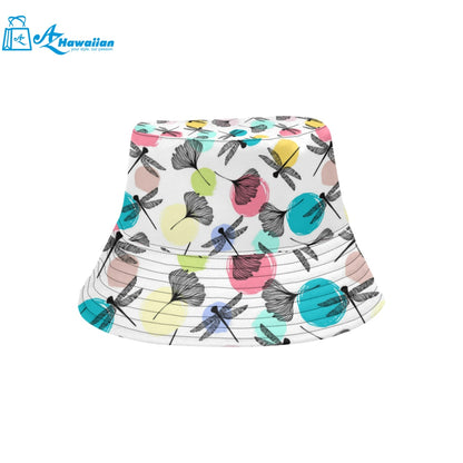 Dragonflies ginkgo leaves pattern Unisex Bucket Hat