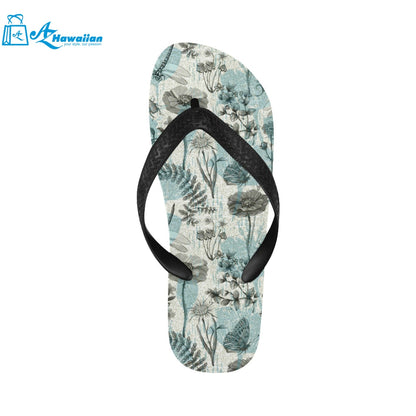 Dragonfly Butterfly Plants insect flower vintage s Unisex Flip Flops