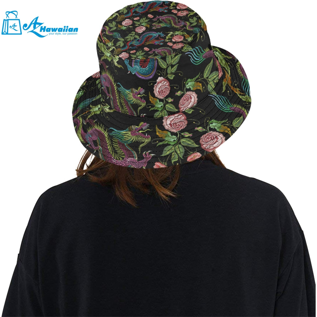 Dragons flower pattern Unisex Bucket Hat