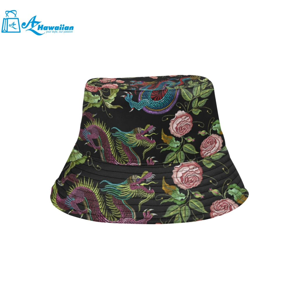 Dragons flower pattern Unisex Bucket Hat