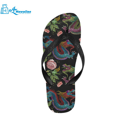 Dragons flower pattern Unisex Flip Flops