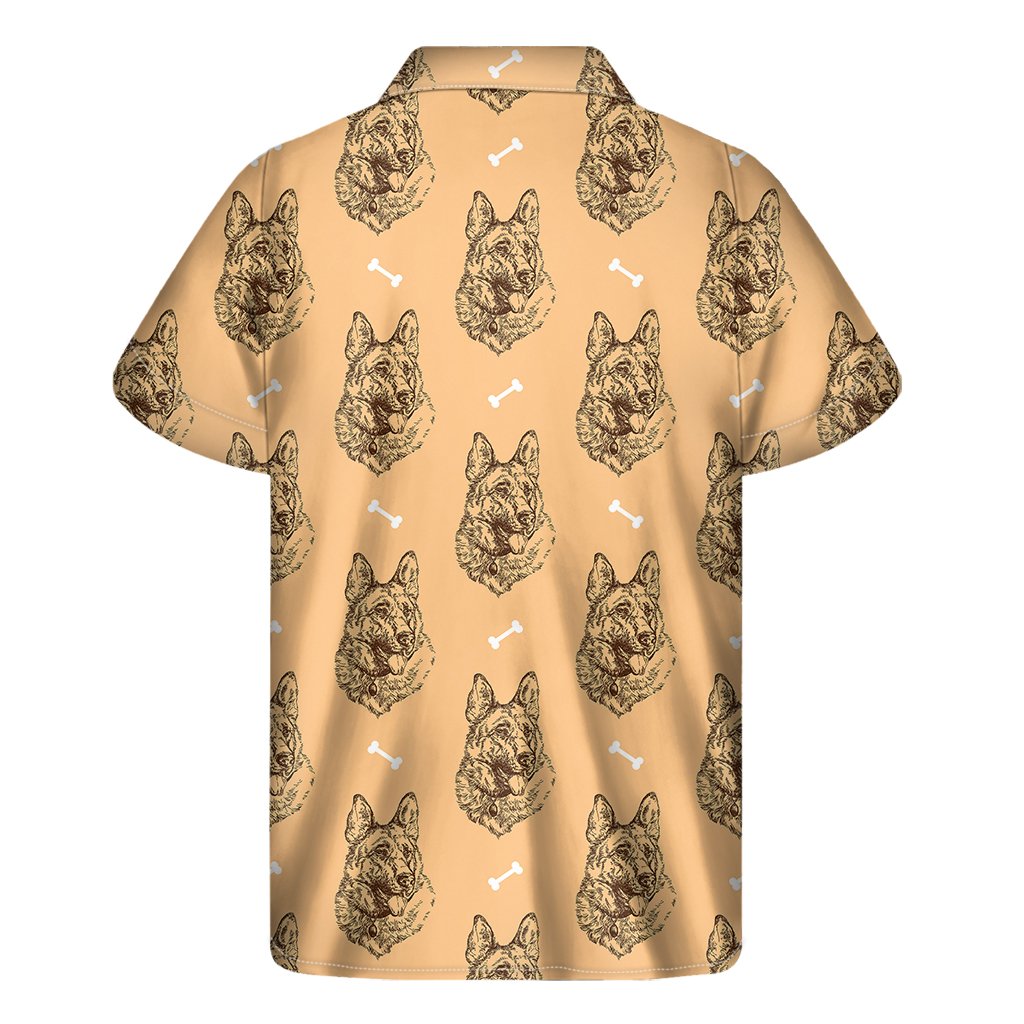 Drawing German Shepherd Pattern Print Mens Short Sleeve Shirt Hawaiian