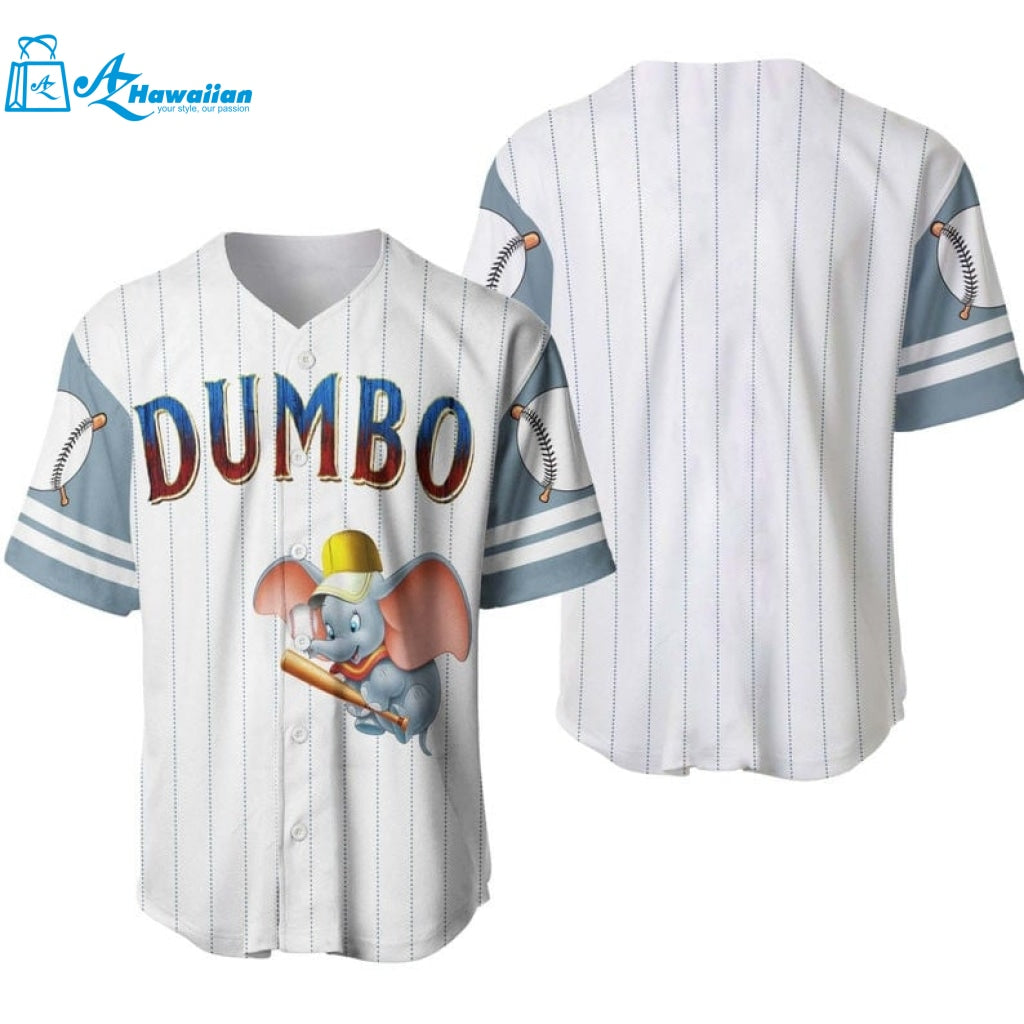 Dumbo The Flying Elephant All Over Print Pinstripe Baseball Jersey 