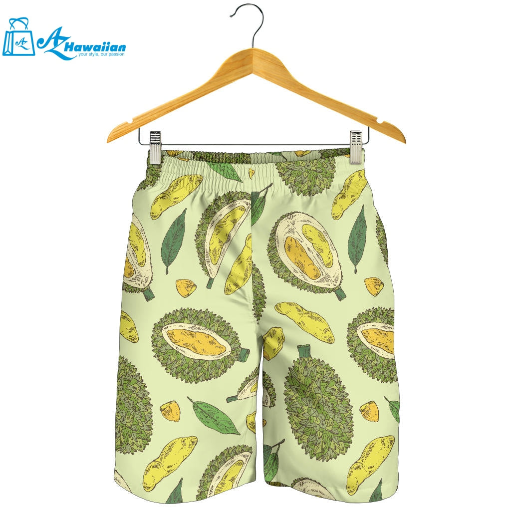 Durian Leaves Pattern Background Men Shorts