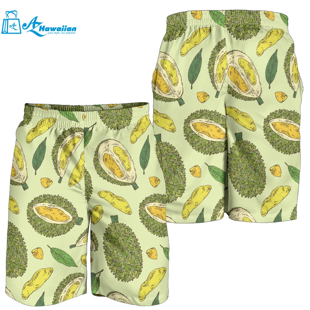 Durian Leaves Pattern Background Men Shorts