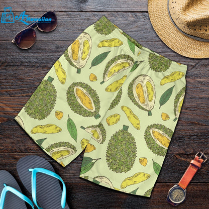 Durian Leaves Pattern Background Men Shorts