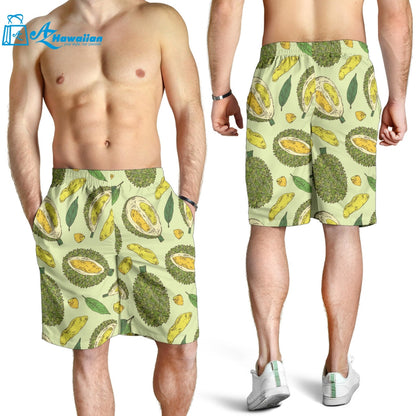 Durian Leaves Pattern Background Men Shorts