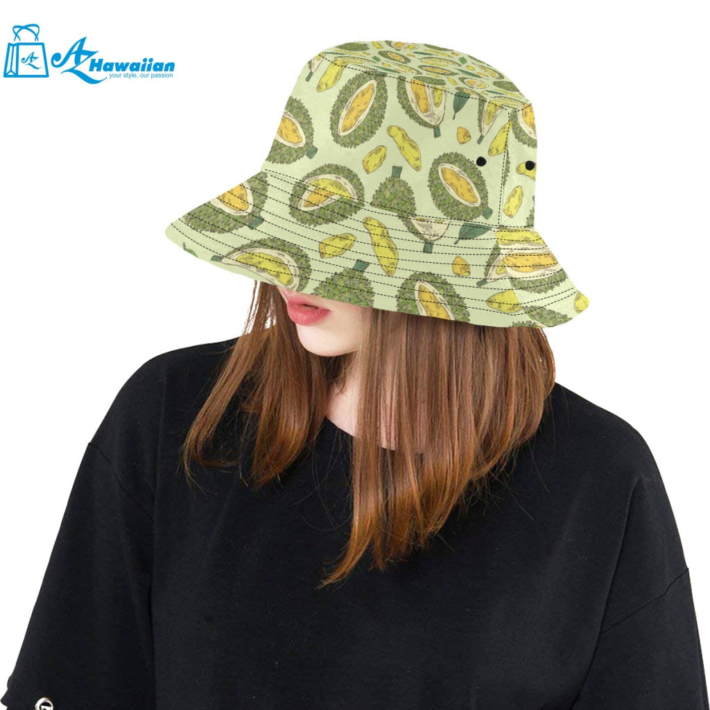 Durian leaves pattern background Unisex Bucket Hat