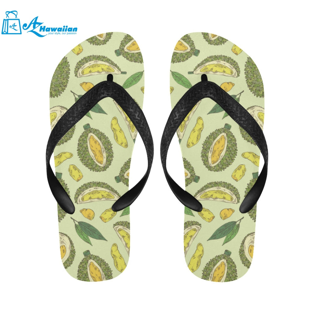 Durian leaves pattern background Unisex Flip Flops